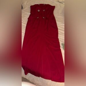 Elegant Red Women's strapless dress